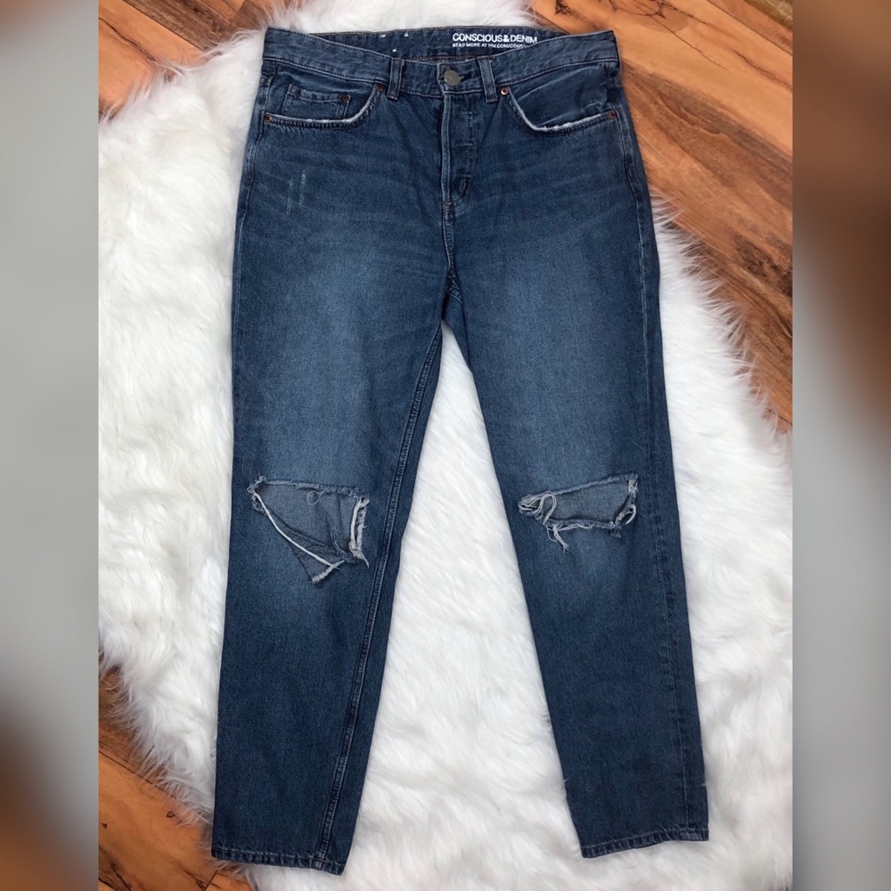 H&M Boyfriend Low Waist Distressed Jeans
